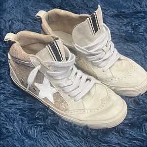 ShuShop Gold and White Women's Sneakers